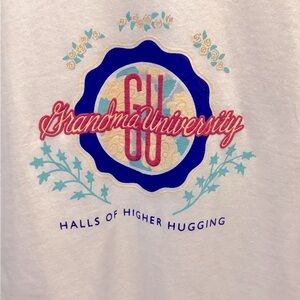 Grandma “GU” University ladies tee, 100% PreShrunk Cotton, BLUE Ribbing, NWT